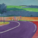 'Small Landscape 1' a road sweeping away to the left with French countryside in the background