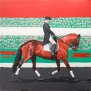 a painting of Paralympian Lee Pearson riding Gentleman
